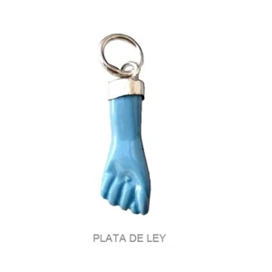 COLGANTE FIGA PLATA de ley 925 en resina Azul Protector + Estuche - Imagen 1 de 4