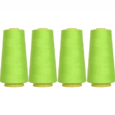 4 BIG CONES LIME GREEN SERGER SEWING THREAD 2750 YD TEX 27 40S/2 - THREADART - Image 1 of 4