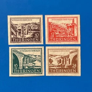 Germany Soviet Occupation Zone Thuringen 1946 Mi 112-115yy Bridges MNH VF - Picture 1 of 1