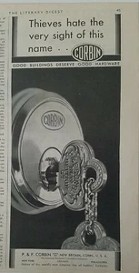 1930 P.& F. Corbin Hardware door locks key thieves hate vintage original ad - Picture 1 of 1