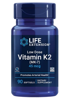 Life Extension Low Dose Vitamin K2 Supports Arterial Health Non-GMO, Gluten - Image 1 of 3