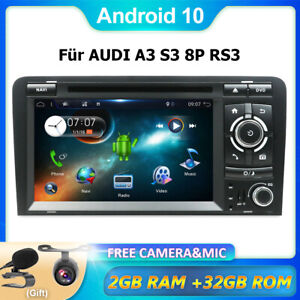 Car Play Für AUDI A3 S3 Autoradio Stereo DVD Android 10.0 GPS Navi USB AUX 32G