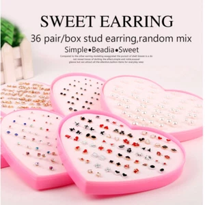 36Pairs Cute Mixed Flower Stud Earrings for Girls Women Jewelry Gift New - Picture 1 of 9