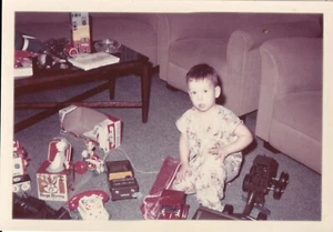 Vintage Found Color Photograph 1964 Easter Sunday Morning Toys Holiday Retro - Picture 1 of 2