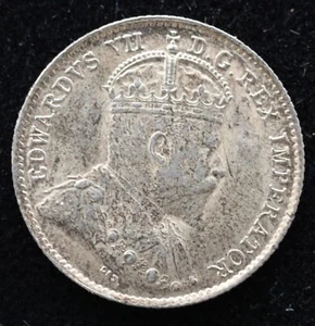 KAPPYSCOINS G8504 CANADA 1910 FIVE CENT SILVER ORIGINAL CH BU - Picture 1 of 2
