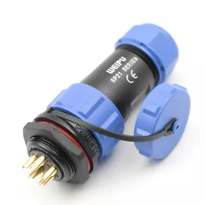 1Set SP21 5Pins Circular Waterproof Cable Plug Socket Connector IP68 Panel Mount - Picture 1 of 5