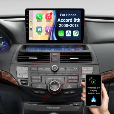 For 2008-2012 Honda Accord 8 Android 14 Carplay Car Stereo Radio GPS Navi BT 32G - Image 1 of 4