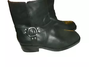 NEW Sole Society Karisa Women Zip Ankle Boots Black Leather Harness sz 39 US 8 - Picture 1 of 7