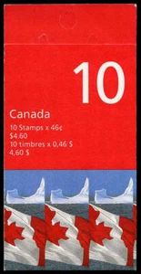 Canada Stamp #1682a - Flag over Iceberg (1998) 10 x 46¢ Booklet pane of 10 st... - Picture 1 of 1