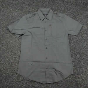 Structure Shirt Adult Small Gray Slim Fit Button Up Short Sleeve Casual Mens - Picture 1 of 7