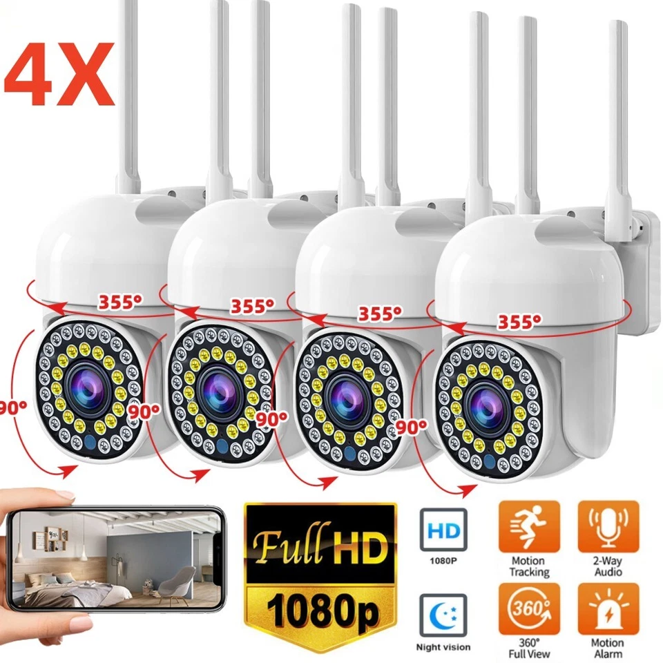 4x Wireless Security Camera System Smart Outdoor 5G Wifi Night Vision Cam 1080P - Image 1 of 4