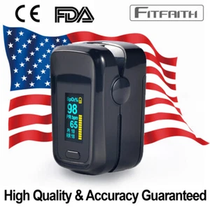 Finger Pulse Oximeter Blood Oxygen SpO2 Monitor PR PI Respiratory Rate FDA & CE - Picture 1 of 9