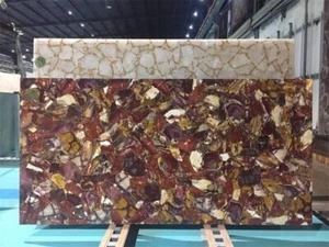 Mookaite Jasper Slabs Jaspe Stone Tiles Countertops Semi-Precious table Tops - Picture 1 of 9