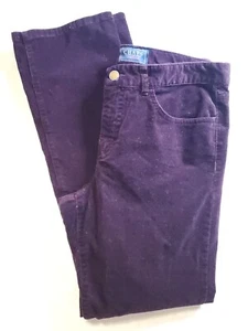 Chaps Denim Women's 10 Purple Eggplant Corduroy Pants Straight Leg Mid Rise #S13 - Picture 1 of 6