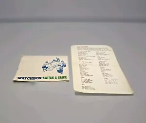 Matchbox Switch-A-Track 1969 Slot Car manual de repuesto + carta #VP - Imagen 1 de 6