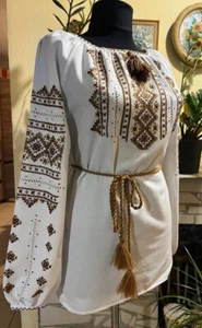 Hand embroidered Women's Blouse M, Ukrainian folk style - Picture 1 of 7