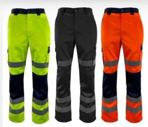 HI VIS OVER TROUSERS VISIBILITY VIZ REFLECTIVE SAFETY WORK WEAR WATERPROOF PANT - Picture 1 of 3