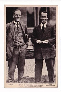 Avaitor H G Hawker & Com. Grieve after Atlantic Flight RPPC c.1919 - Foto 1 di 2
