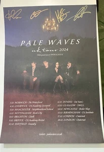 PALE WAVES - SMITTEN SIGNED/AUTOGRAPH A2 UK 2024 TOUR POSTER - Picture 1 of 3