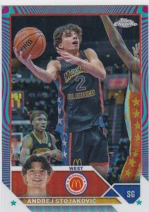 2023 Topps Chrome McDonald’s Andrej Stojakovic Aqua Fuchsia Swirl Ref #83/175 - Picture 1 of 2
