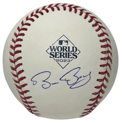 Bruce Bochy Firmado Serie Mundial 2023 WS ROMLB Béisbol Beckett Certificado de Autenticidad BAS Foto 1 de 2