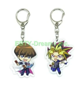 Set of 2 Yu-Gi-Oh Anime Acrylic Keychain Yami Yuugi, Seto Kaiba - Picture 1 of 2