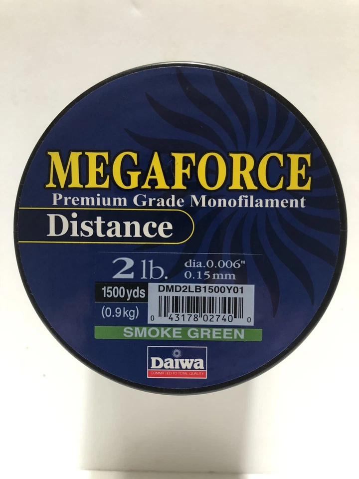 Daiwa Megaforce 2 lb. 1500 yds. Smoke Green Monofilament Fishing Line - New - Image 1 of 2