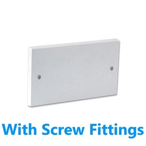 Double Wall BLANKING PLATE 2 Gang Light Plug Electric Switch Socket Cover White - Picture 1 of 2