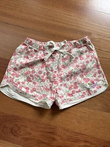 Naartjie Kids Adorable Rose Floral Shorts Size 7 Girls Pink Cream Elastic Waist - Picture 1 of 11