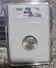 1946 Roosevelt Silver Dime im C.C.G-Gehäuse - SIEHE BILD UND BESCHREIBUNG BITTE