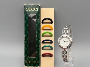 Vintage Gucci Change Bezel 11/12.2 1200 7 Colors Women's Watch Silver White Dial - Picture 1 of 22