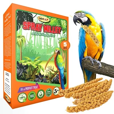 Vivlly 5LBS GMO-Free Sun Dried Spray Millet Bug-free Bird Treat 100% edible