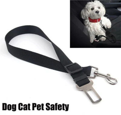 Adjustable Pet Cat Dog Car Safety Belt Collars Pet Restraint Leash Travel Clip - Imagem 1 de 4