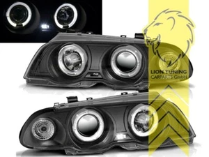 LED Angel Eyes Scheinwerfer für BMW E46 Limousine Touring schwarz - Bild 1 von 5