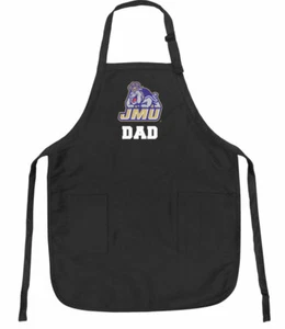 JMU Dad Apron OFFICIAL James Madison Father APRONS -ADJ NECK & POCKETS! - Picture 1 of 1