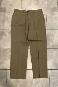 Brooks Brothers Clark Straight Pants Mens 35x32 Flat Front No Cuff Slash Pockets - Picture 1 of 9
