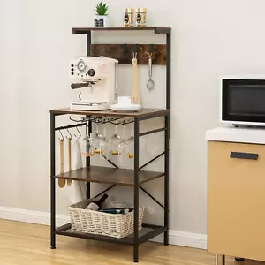 Kitchen Baker'S Rack, Microwave Stand with Storage Cabinet, Coffee Bar Station, - Picture 1 of 12