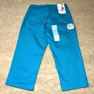 Lee Riders Capri Pants Women Size 6 Blue Mid Rise Slender Stretch Cropped Beachy - Picture 1 of 11