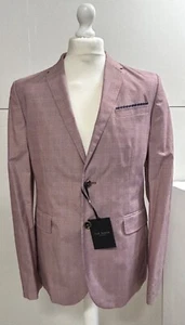 TED BAKER Mens Blazer Red Check Cotton Jacket TB 5 UK Chest 40/ 42 BNWT - Picture 1 of 10