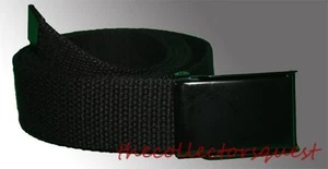 NEW 1.5" inch WIDE FLIP TOP 82" CANVAS MILITARY WEB GOLF BLACK BELT BUCKLE - Picture 1 of 3