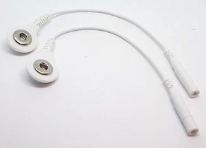 2 x Reizstrom Kabel 2mm PIN auf CLIP 3,5 mm EMS/TENS/E-STIM/ESTIM Verlängerung - Bild 1 von 5