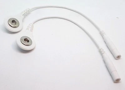 2 x Reizstrom Kabel 2mm PIN auf CLIP 3,5 mm EMS/TENS/E-STIM/ESTIM Verlängerung - Bild 1 von 4