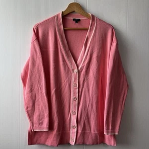 Talbots Sweater Womens Sz LP Pink Button Down V Neck Stretch Knit Cardigan - Picture 1 of 14