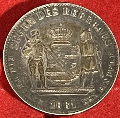 German States 1861-B Thaler Silver Coin KM 1199 - Image 1 of 2