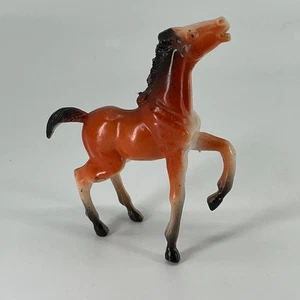 Vintage 1976 Imperial Hard Plastic Red Jasper Horse Figurine Statue GLOSS 4” TB4 - Picture 1 of 3