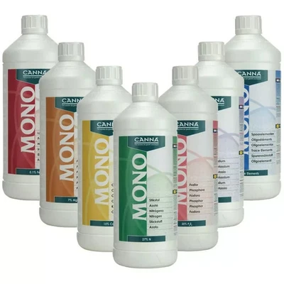 CANNA MONO NUTRIENTS-IRON,CALCIUM,MAGNESIUM,PHOSPHORUS,NITROGEN,POTASSIUM,TRACE - Image 1 of 4