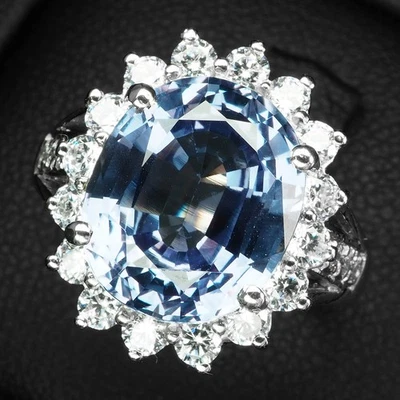 Glittering Color Change Alexandrite 7.20Ct 925 Sterling Silver White Gold Rings - Image 1 of 4