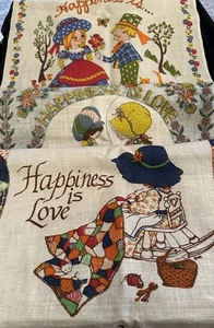Lote 3 Toallas de Té Plato Calendario Lino Años 70’s-80’s DE Colección ¡felicidad Es AMOR! - Imagen 1 de 5