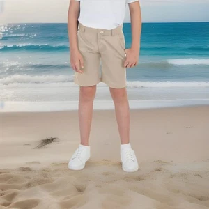 2 New French Toast Boys Perform Uniform Stretch Casual Shorts Khaki 6 Moist Wick - Picture 1 of 7