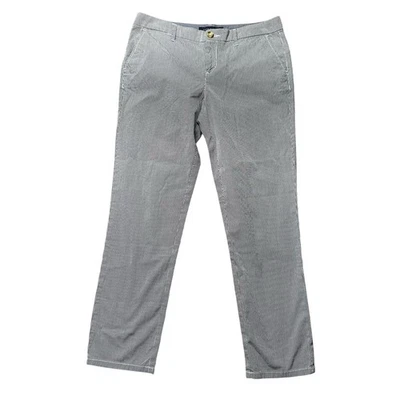 Tommy Hilfiger Mujer Talla 8 Pantalones Gris Rayas Pierna Recta Algodón Elástico Foto 1 de 4